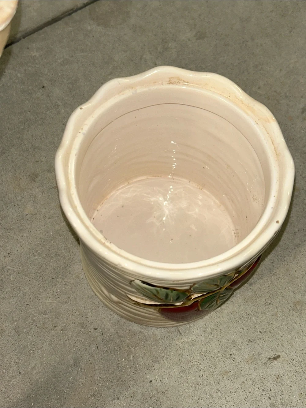 Vintage Franciscan Majolica Apple Ceramic Cookie Jar Cannister 3D